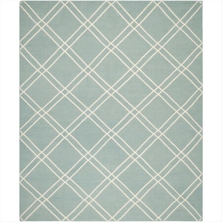 Safavieh 9 x 12 ft. Rectangle- Contemporary Dhurries Light Blue And Ivory Flatweave Rug DHU638C-9